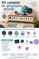 Aperçu - Préparation de séquence / Séquence complète - Kit complet de géographie Cycle 2 - Approche Montessori - Page de couverture