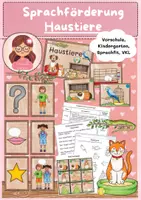 Vorschau - Stundenentwürfe - Sprachförderung Haustiere (Vorschule, VKL, Sprachfit) - Deckblatt