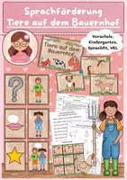 Vorschau - Stundenentwürfe - Sprachförderung Tiere auf dem Bauernhof (Vorschule, VKL, Sprachfit) - Deckblatt