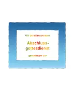 Vorschau - Arbeitsblätter - Abschlussgottesdienst vorbereiten - Deckblatt