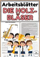Vorschau - Arbeitsblätter - Arbeitsblätter: Die Holzblasinstrumente - Musik Jg.5/6 - Deckblatt