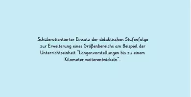 Vorschau - Unterrichtsreihen - Längenvorstellungen bis zu 1 Kilometer weiterentwickeln. - Deckblatt