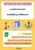 Vorschau - Arbeitsblätter - Satzbildung / Bildkarten: Gegenstände beschreiben (mit Lösung) - Deckblatt