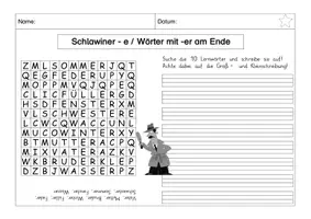 Vorschau - Arbeitsblätter - Wochenhausaufgaben Lernwörter - Seite 1