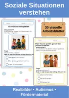 Vorschau - Arbeitsblätter - Soziale Situationen mit Realfotos - Deckblatt