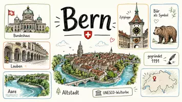 Vorschau - Arbeitsblätter - Arbeitsblätter zum Thema "Bern" + Lösung & MP3 + Mindmap + Infografik - Seite 1