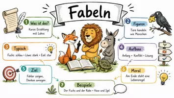 Vorschau - Arbeitsblätter - Lernposter + Arbeitsblätter zum Thema "Was ist eine Fabel?" + Lösung & MP3 + Mindmap + Infografik - Seite 2