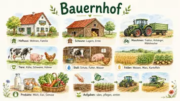 Vorschau - Arbeitsblätter - Lernposter + Arbeitsblätter zum Thema "Bauernhof" + Lösung & MP3 + Mindmap + Infografik - Seite 2