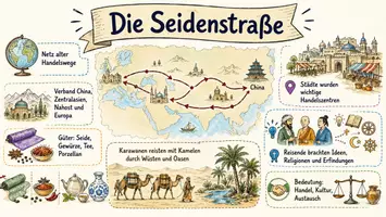 Vorschau - Arbeitsblätter - Lernposter + Arbeitsblätter zum Thema "Seidenstraße" + Lösung & MP3 + Mindmap + Infografik - Seite 2
