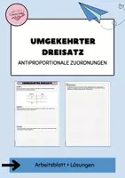 Vorschau - Arbeitsblätter - Umgekehrter Dreisatz Arbeitsblatt - Deckblatt