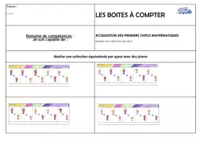 Aperçu - Apprentissages en autonomie - fiche de suivi Boite à compter ajout d'élément jusqu'6 - Page 2
