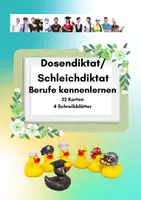 Vorschau - Stundenentwürfe - Dosendiktat / Schleichdiktat Berufe kennenlernen 👩🚒 Schreiben & Sachunterricht (32 Karten + 2 Lineaturen) - Deckblatt