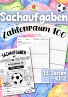 Vorschau - Arbeitsblätter - Sachaufgaben | Addition & Subtraktion - Im Zahlenraum 100 | Fußball (Klasse 2) - Deckblatt