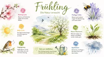 Vorschau - Arbeitsblätter - Arbeitsblatt zum Thema "Frühling" + Onlineübung & MP3 + Infografiken - Seite 1