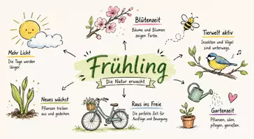 Vorschau - Arbeitsblätter - AB mit Fragen zum Thema "Frühling" + Lösungsblatt + Infografiken - Seite 1
