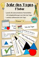 Vorschau - Fördermaterial/Inklusion - Satz des Tages Fächer (Klasse 1-4) #50mal50byextraklasse - Deckblatt
