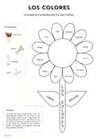 Vorschau - Mal- und Bastelvorlagen - Farben Spanisch: Los Colores: Interaktive Farbenblume für den Hefter (4 Varianten) - Seite 1