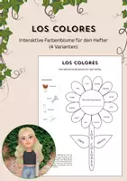 Vorschau - Mal- und Bastelvorlagen - Farben Spanisch: Los Colores: Interaktive Farbenblume für den Hefter (4 Varianten) - Deckblatt