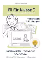 Vorschau - Arbeitsblätter - Wortarten Klasse 2 – Nomen Verben Adjektive wiederholen | Fit für Klasse 3 | Arbeitsheft mit Lösungen & Differenzierung - Deckblatt