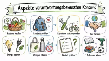 Vorschau - Arbeitsblätter - Lernposter + Arbeitsblatt "Konsumverhalten / Aspekte verantwortungsbewussten Konsums" + interaktive Lösung & MP3 + Mindmaps + Infografik - Seite 2
