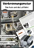 Vorschau - Arbeitsblätter - Verbrennungsmotor: Auto, Luftfahrt und Verkehrsgeschichte - Deckblatt