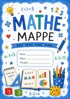Vorschau - Mal- und Bastelvorlagen - Vorlage/ Deckblatt Mathe Mappe/Portfolio - Deckblatt
