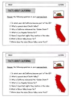 Vorschau - Arbeitsblätter - Viewing questions: Video Facts about California - Seite 1