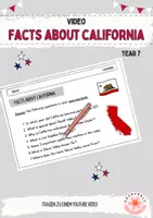 Vorschau - Arbeitsblätter - Viewing questions: Video Facts about California - Deckblatt