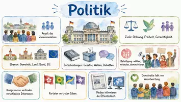 Vorschau - Arbeitsblätter - Arbeitsblatt "Politik" + Onlineübung & MP3 + Infografik - Seite 2