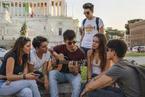 Vorschau - Arbeitsblätter - I giovani italiani - foto, infografica e testo informativo Italienisch - Deckblatt