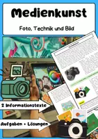 Vorschau - Arbeitsblätter - Fotografie und Medienkunst: Kunstunterricht Arbeitsblatt - Deckblatt
