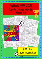 Vorschau - Mal- und Bastelvorlagen - Fußball-WM 2026 Pop Art Ausmalbilder - Kunst - Deckblatt