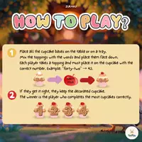 Vista previa - Juegos / Gamificación - Actividad montessori de cupcakes para aprender los numeros en inglés - página 1