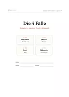 Vorschau - Arbeitsblätter - Die 4 Fälle in Deutsch meistern - Umfassendes Übungspaket mit Loesungen (Nominativ, Genitiv, Dativ, Akkusativ) - Deckblatt