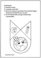 Vorschau - Mal- und Bastelvorlagen - Erde Lesezeichen Ecke / Earth Day / Erde mit Blume - Seite 2