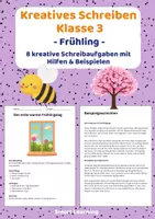 Vorschau - Stundenentwürfe - Kreatives Schreiben Klasse 3 – Frühling | Schreibaufgabe mit Hilfen & Beispielen - Deckblatt
