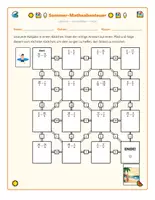 Vorschau - Arbeitsblätter - Bruchaddition Labyrinth Sommer-Matheabenteuer – Brüche Addieren - Seite 1