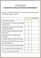 Vorschau - Arbeitsblätter - Checkliste_Sachlich argumentierender Brief - Seite 1