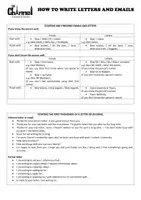 Vorschau - Merkblätter - HOW TO WRITE LETTERS & EMAILS – Guide & Samples (B2 First) - Seite 1