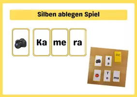 Vorschau - Spiele - Silben ablegen Spiel drei Silben - Deckblatt