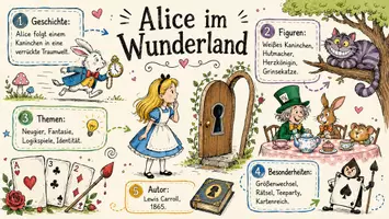 Vorschau - Arbeitsblätter - Lernposter + Arbeitsblätter zum Thema "Alice im Wunderland" + Lösung & MP3 + Mindmap + Infografik - Seite 2