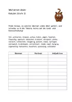 Vorschau - Arbeitsblätter - Wortarten Katzen - Nomen, Verben, Adjektive üben - Seite 1