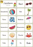 Vorschau - Spiele - Lesedomino: Sommer - Deutsch / DaZ (Lesespiel, Wortschatzspiel, Domino) - Seite 2