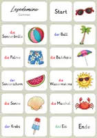 Vorschau - Spiele - Lesedomino: Sommer - Deutsch / DaZ (Lesespiel, Wortschatzspiel, Domino) - Seite 3
