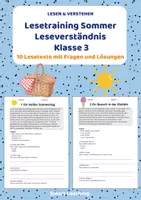Vorschau - Stundenentwürfe - Lesetraining Sommer | Leseverständnis Klasse 3 - Deckblatt
