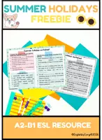 Aperçu - Feuilles d'exercices - Free vocabulary worksheet summer holidays - Page de couverture