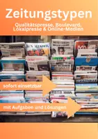 Vorschau - Arbeitsblätter - Zeitungstypen: Qualitätspresse, Boulevard, Lokalpresse & Online-Medien - Deckblatt