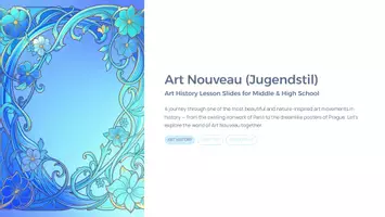 Vorschau - Präsentationen/Tafelbilder - Art Nouveau (Jugendstil) Presentation | Art History Lesson Slides Grades 6–12 - Seite 1