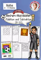 Vorschau - Arbeitsblätter - Fußball WM 2026 Rechenmalblätter Grundschule | ZR 100 Klasse 2-3 - Deckblatt