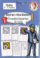 Vorschau - Arbeitsblätter - Fußball WM 2026 Rechenmalblätter Grundschule | ZR 1000 Klasse 3-4 - Deckblatt